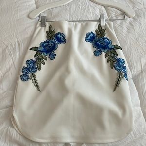 White Floral Skirt